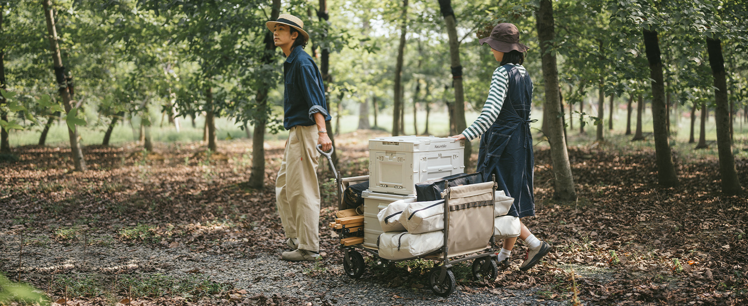 Naturehike TC07 キャリーワゴン 屋根付き 前輪360度回転 耐荷重120kg