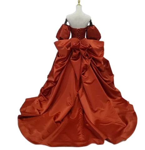 ✴︎ 結婚式✴︎披露宴✴︎お色直し テラコッタドレス　⭐︎ドレスカバー付き 送料無料！人気上昇！ 3waysテラコッタカラードレス ベアトップ