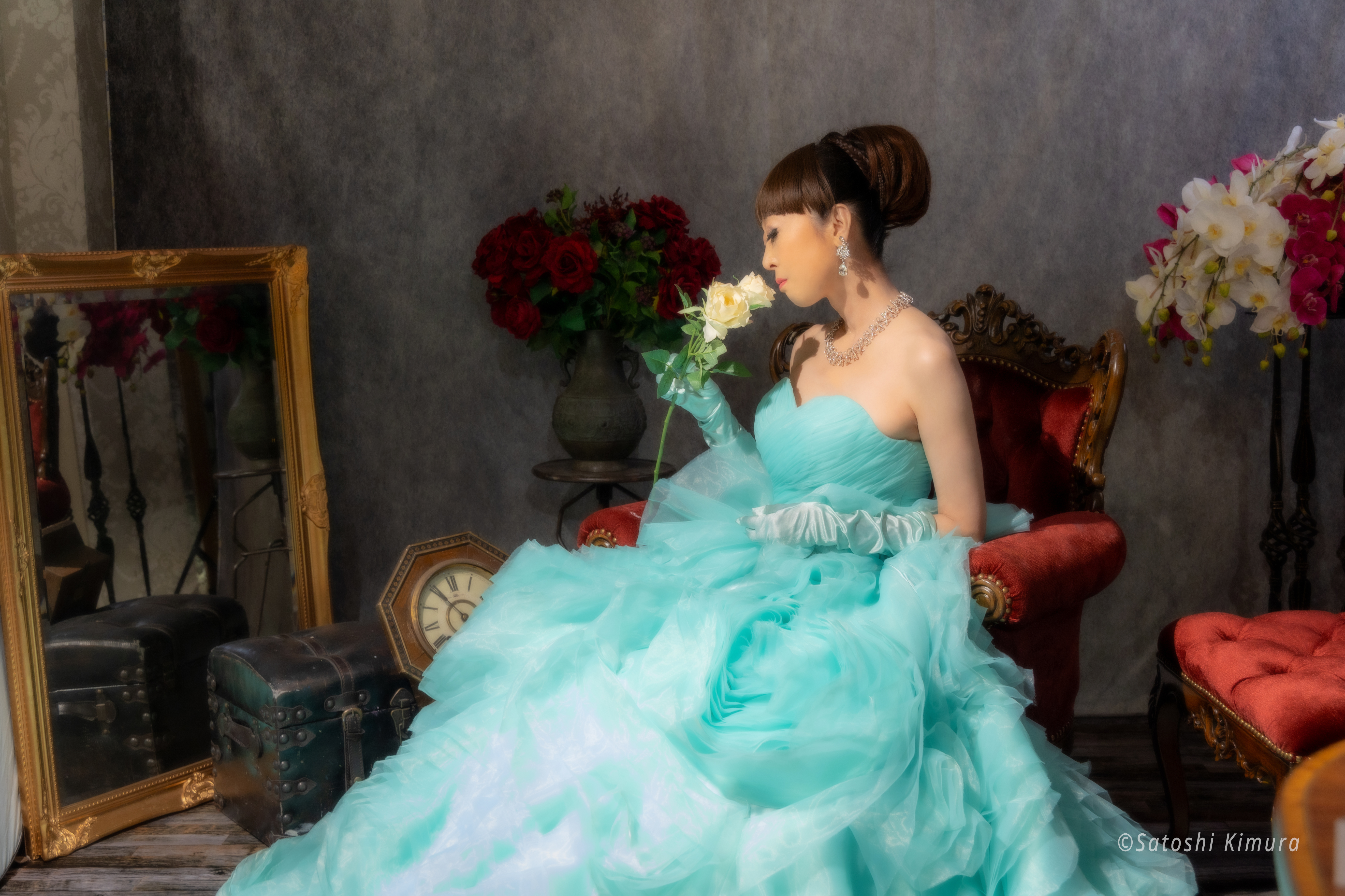 M×N collaboration dress　MN 1005 Aqua Blue