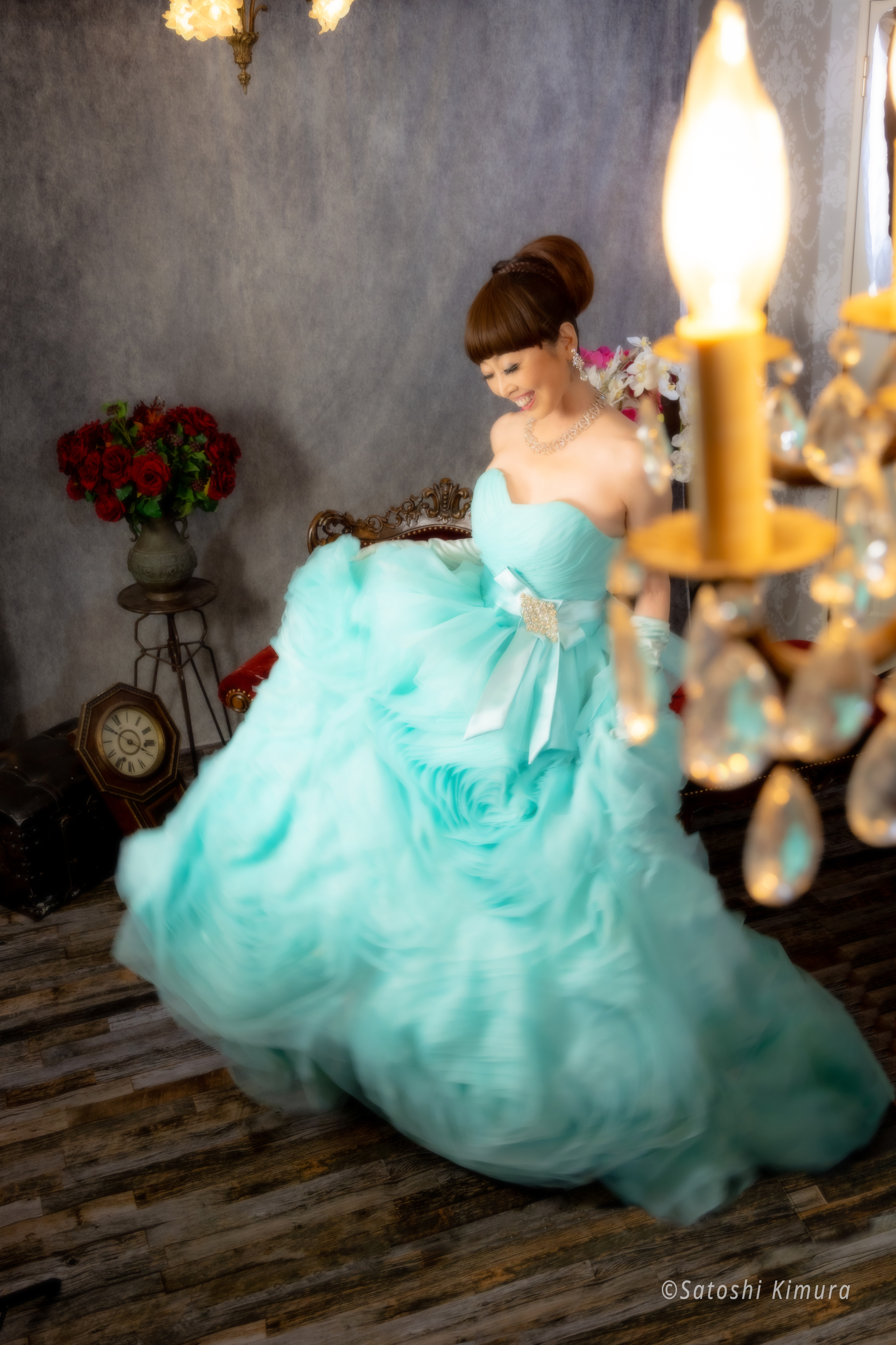 M×N collaboration dress　MN 1005 Aqua Blue