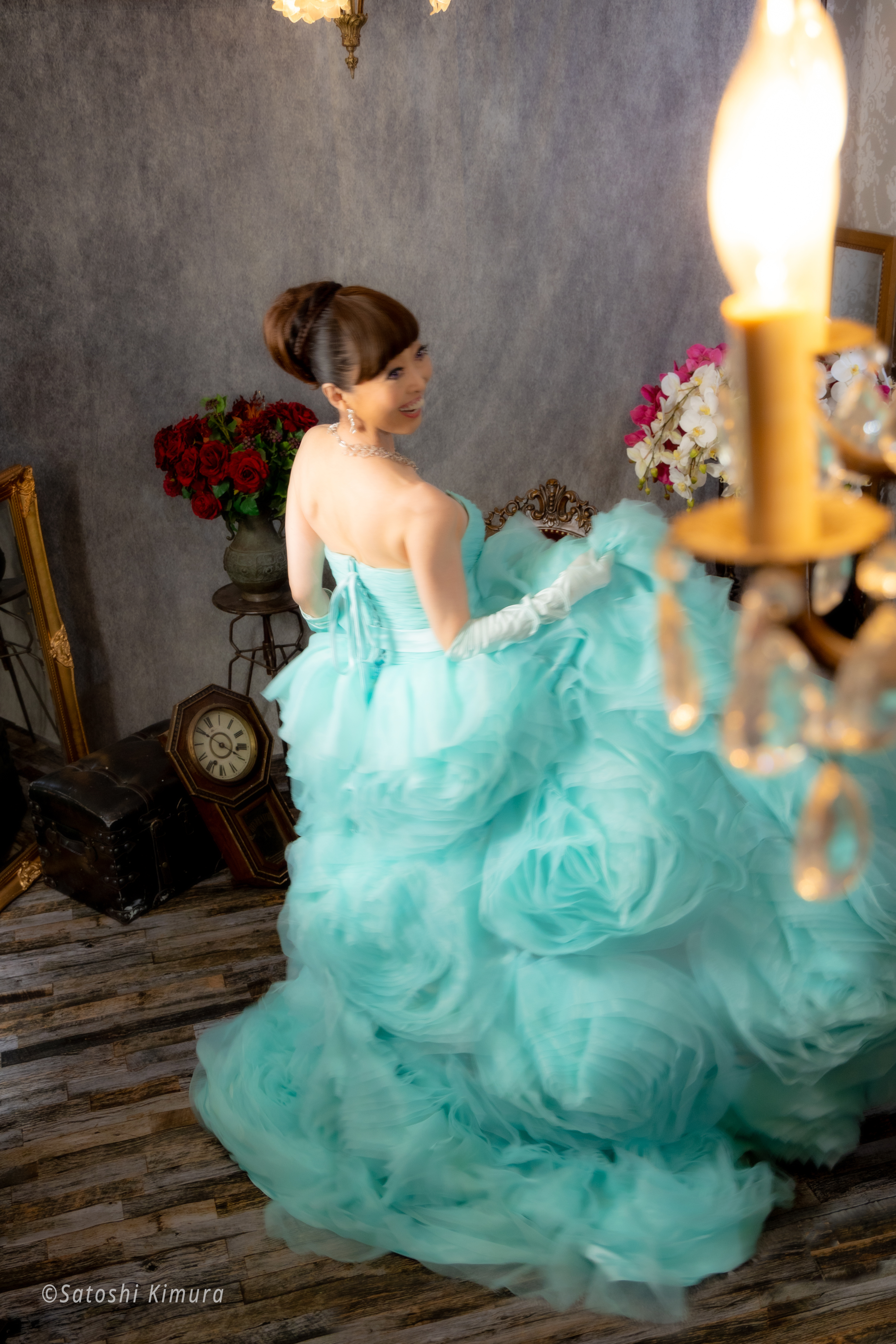 M×N collaboration dress　MN 1005 Aqua Blue