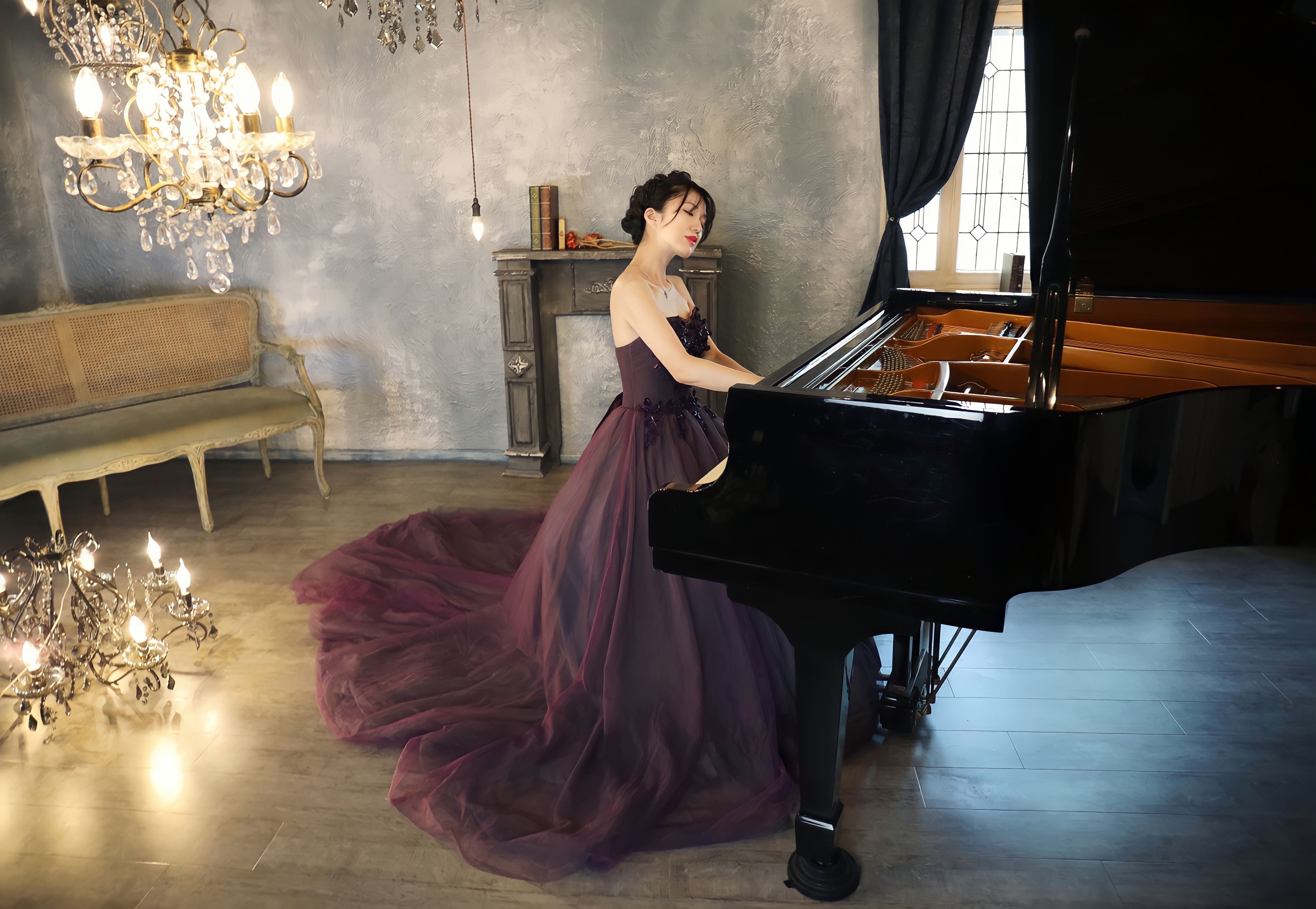 A×N collaboration dress　AN 1004 purple