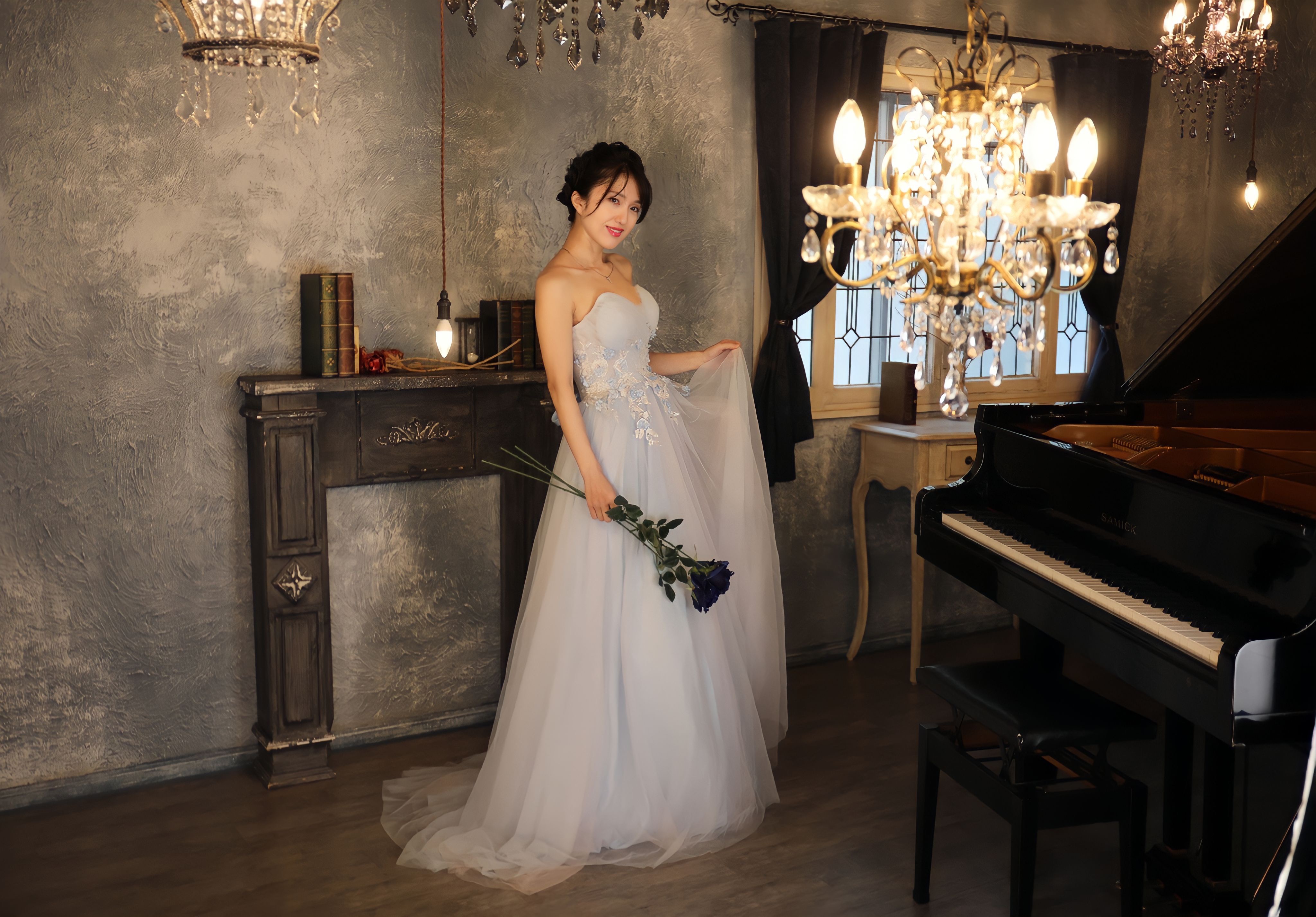 A×N collaboration dress　AN 1003 Blue