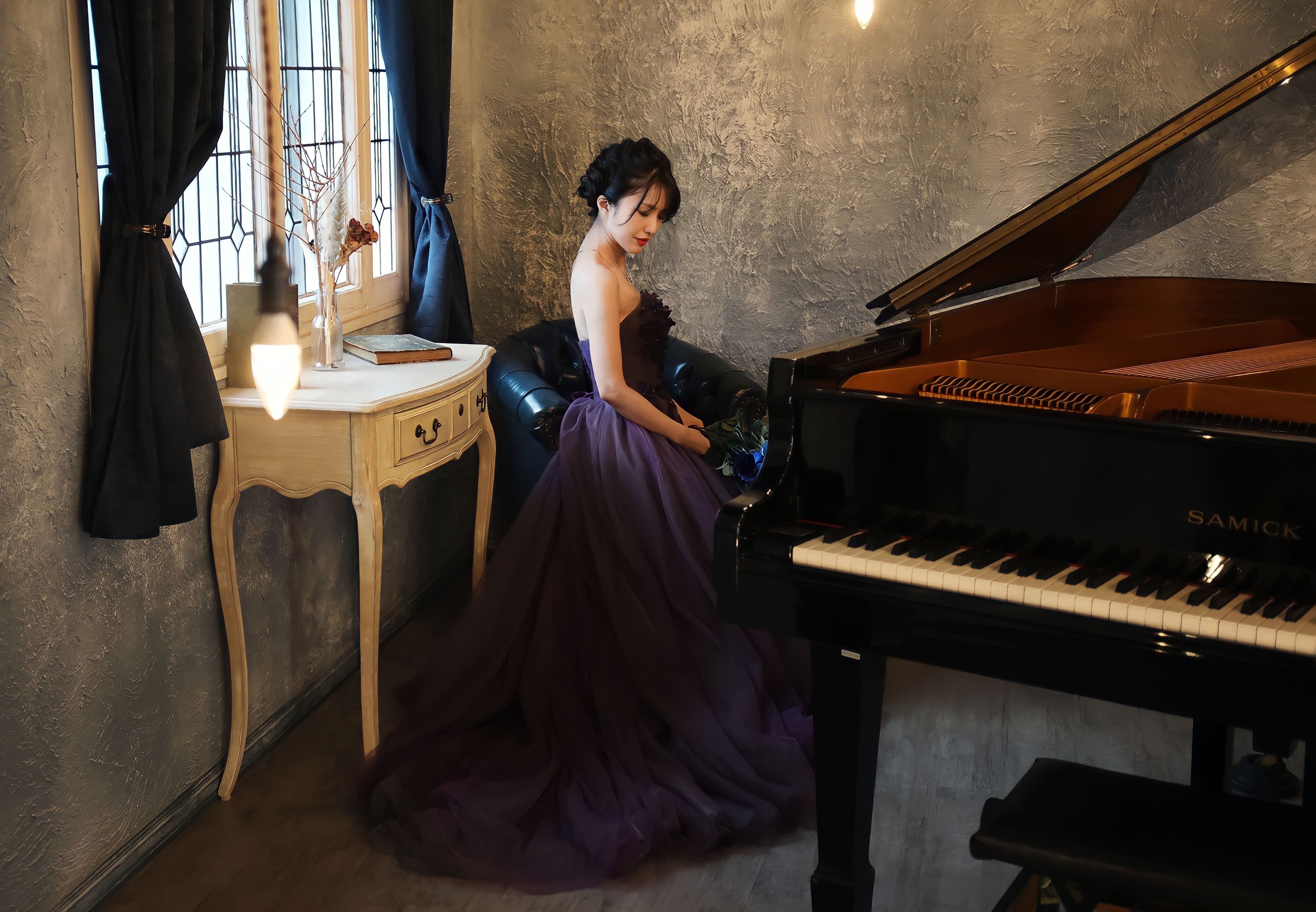 A×N collaboration dress　AN 1004 purple