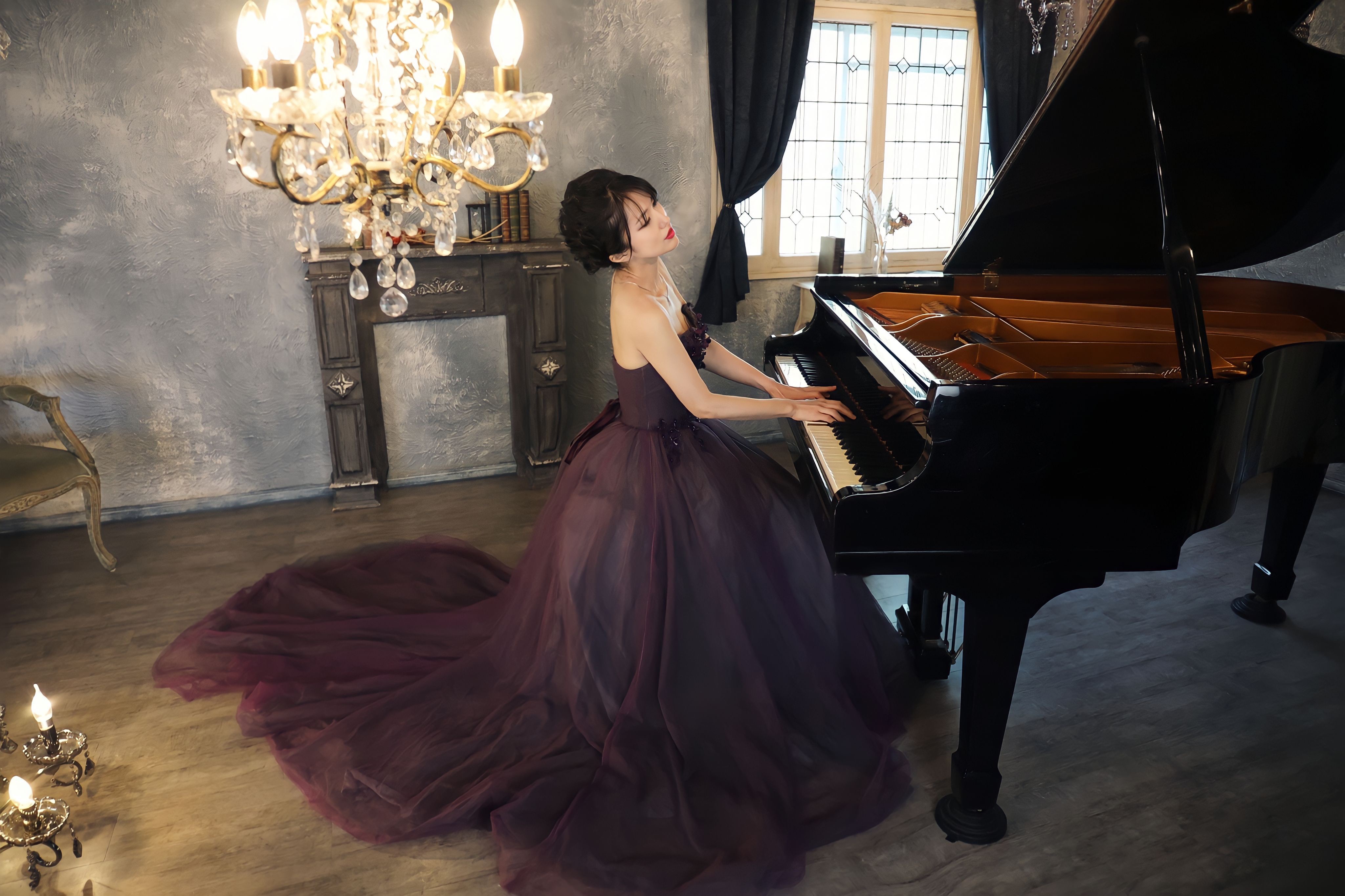 A×N collaboration dress　AN 1004 purple