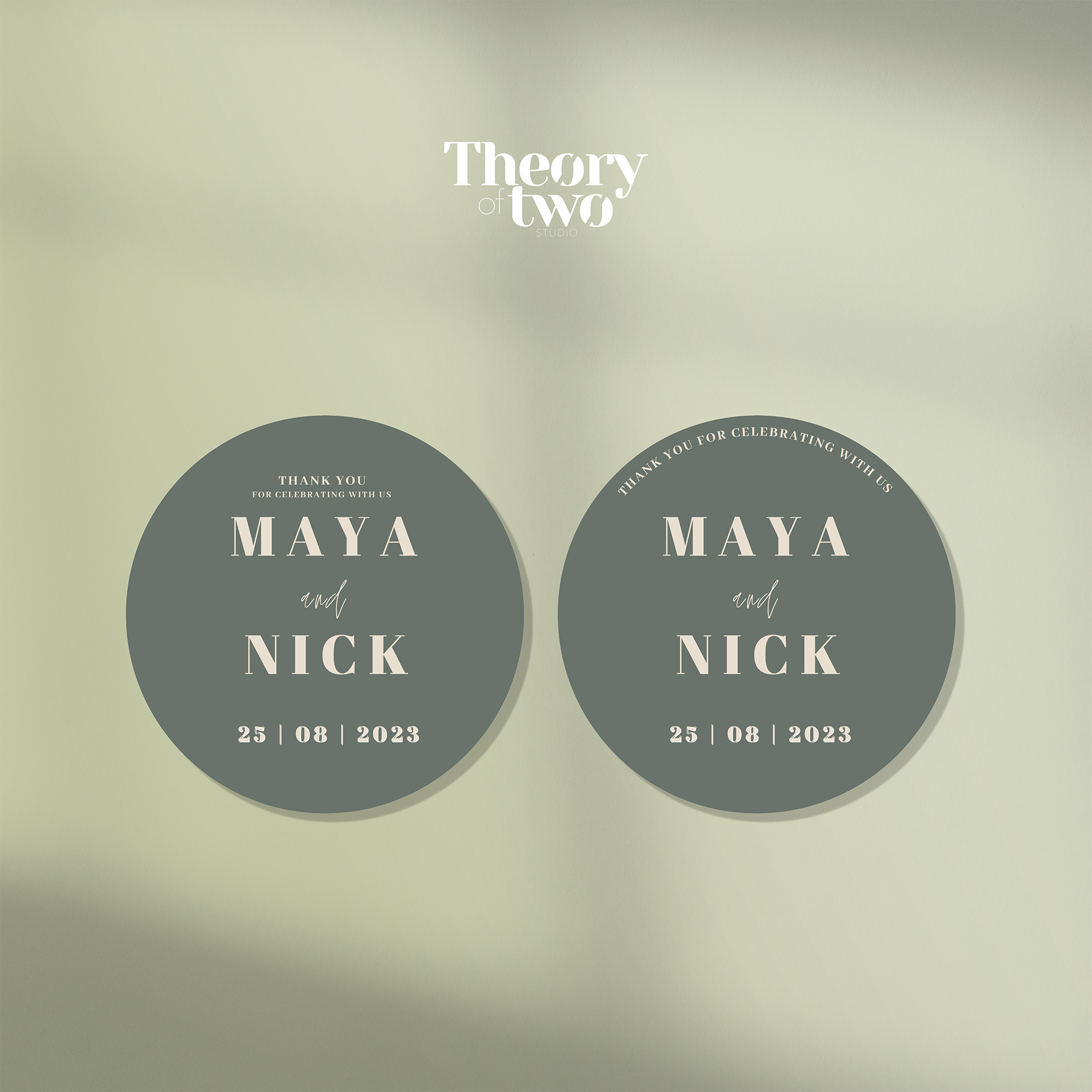 SAGE GREEN MINIMALIST FAVOR STICKER/ TAG