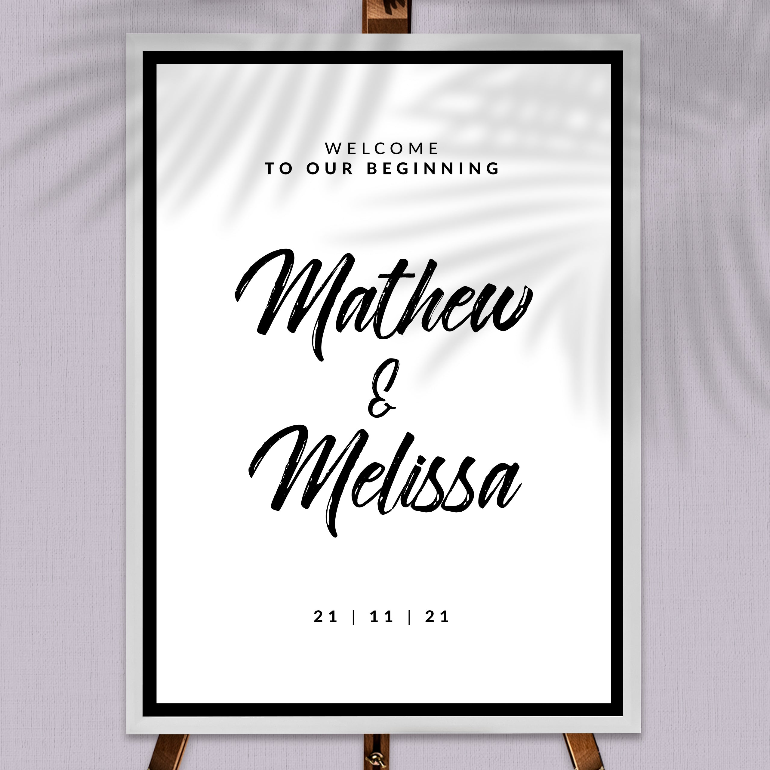 Classic Black And White Welcome Board | Wedding Welcome Sign 