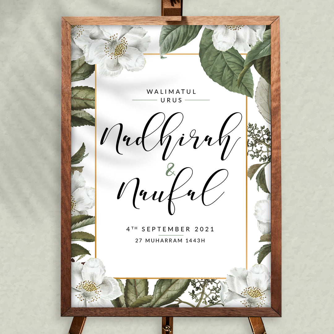 Pretty Floral Welcome Board | Wedding Welcome Sign 