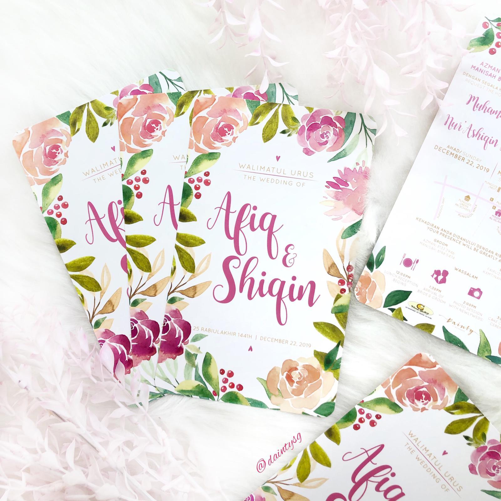 Spring Watercolor Floral Wedding Invitations | SG Wedding Invitations