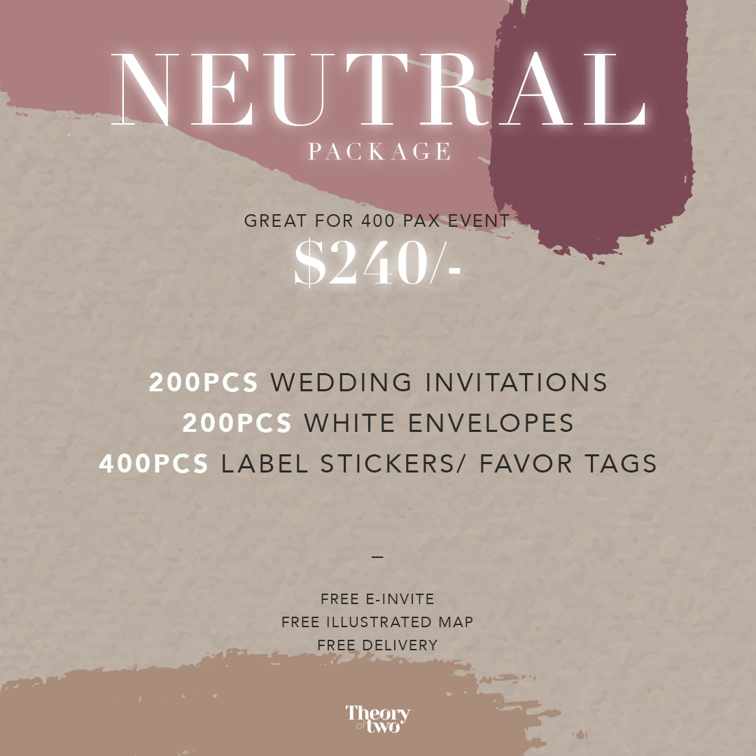 Neutral Wedding Invitations Package | Singapore Wedding Card