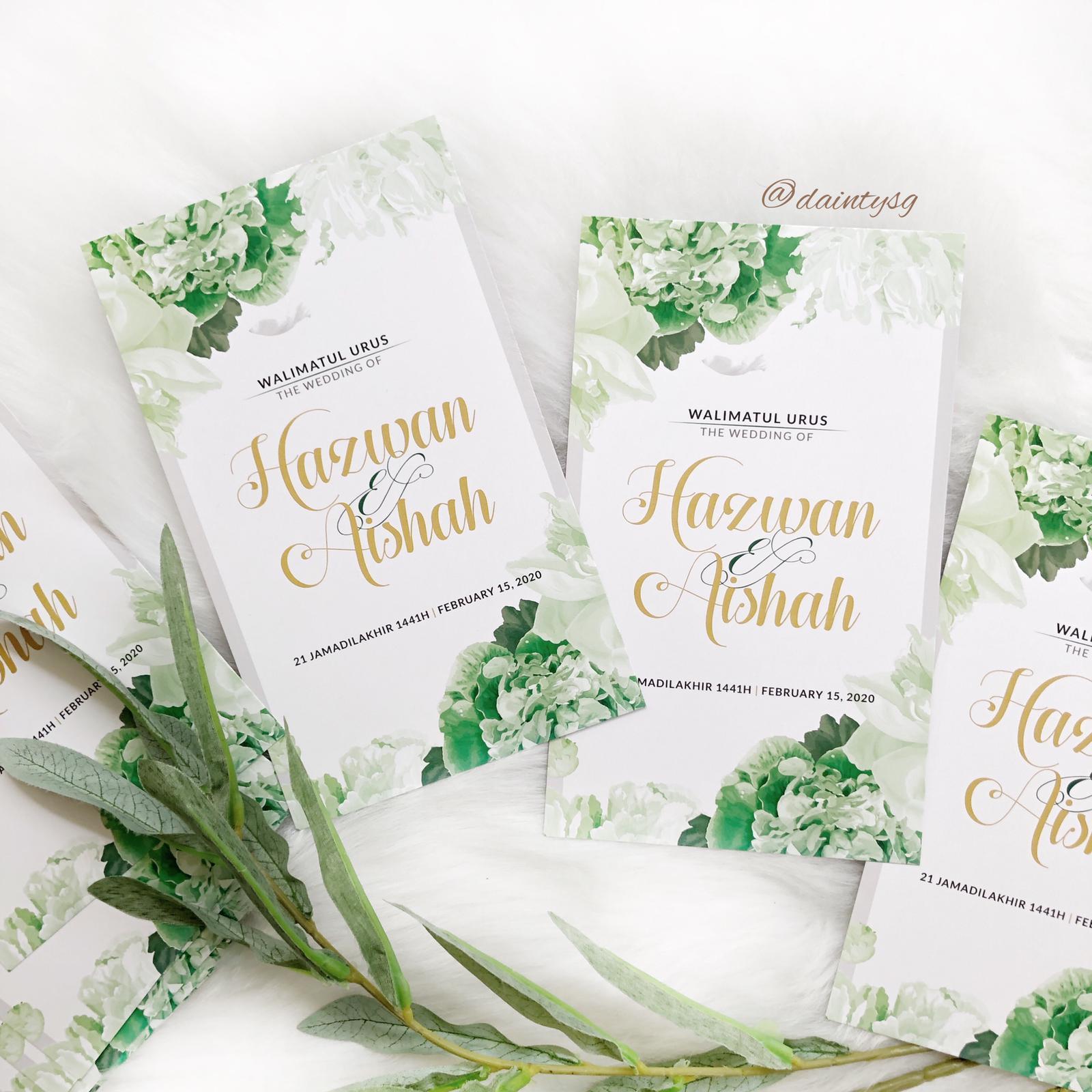 Green Peony Blooms Wedding Invitations | SG Wedding Invitations
