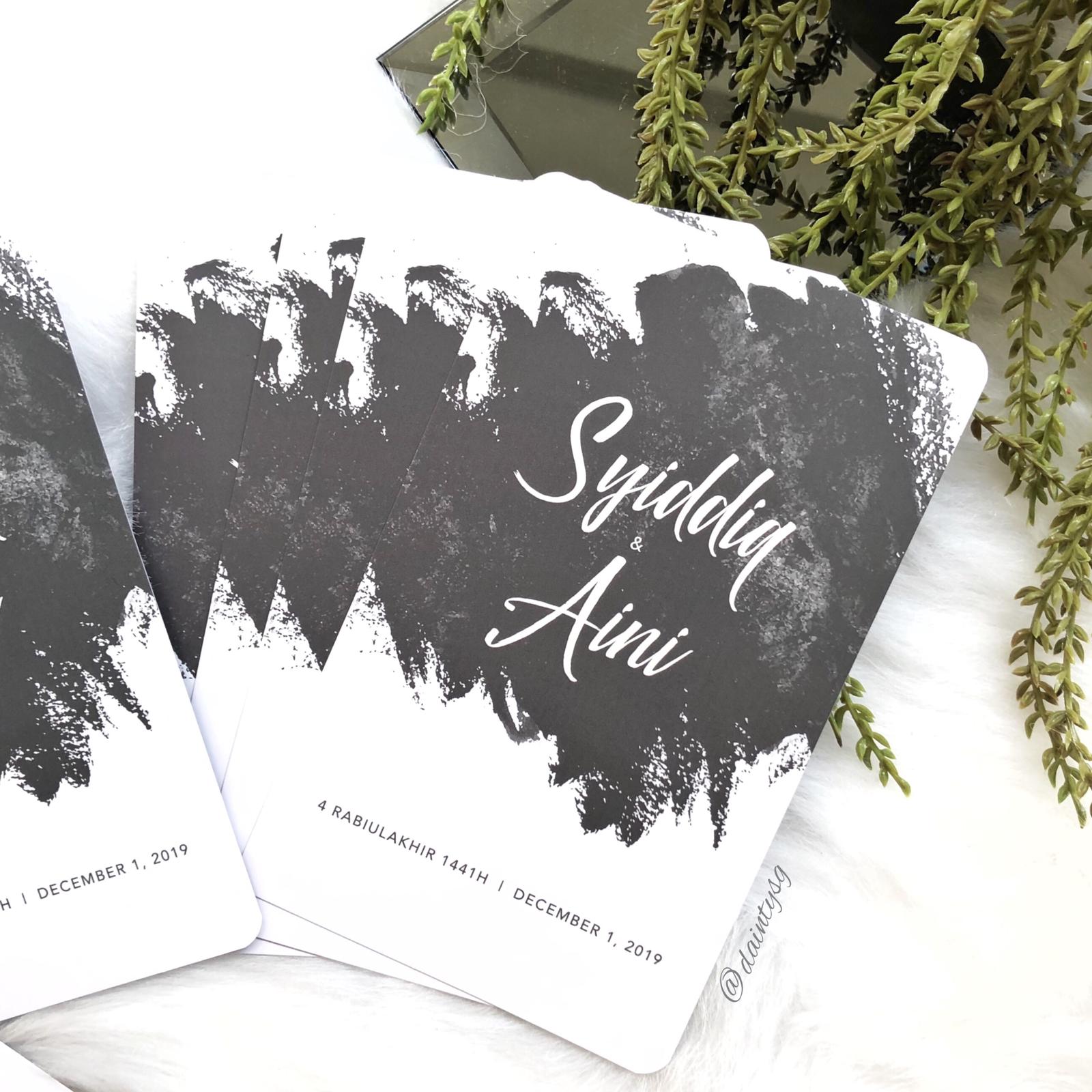 Dark Grey Abstract Modern Wedding Invitations | Kad Kahwin SG