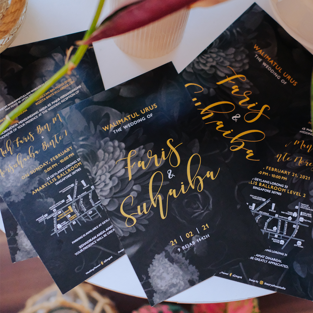 Classic Dark Floral Wedding Invitations | SG Wedding Invitations