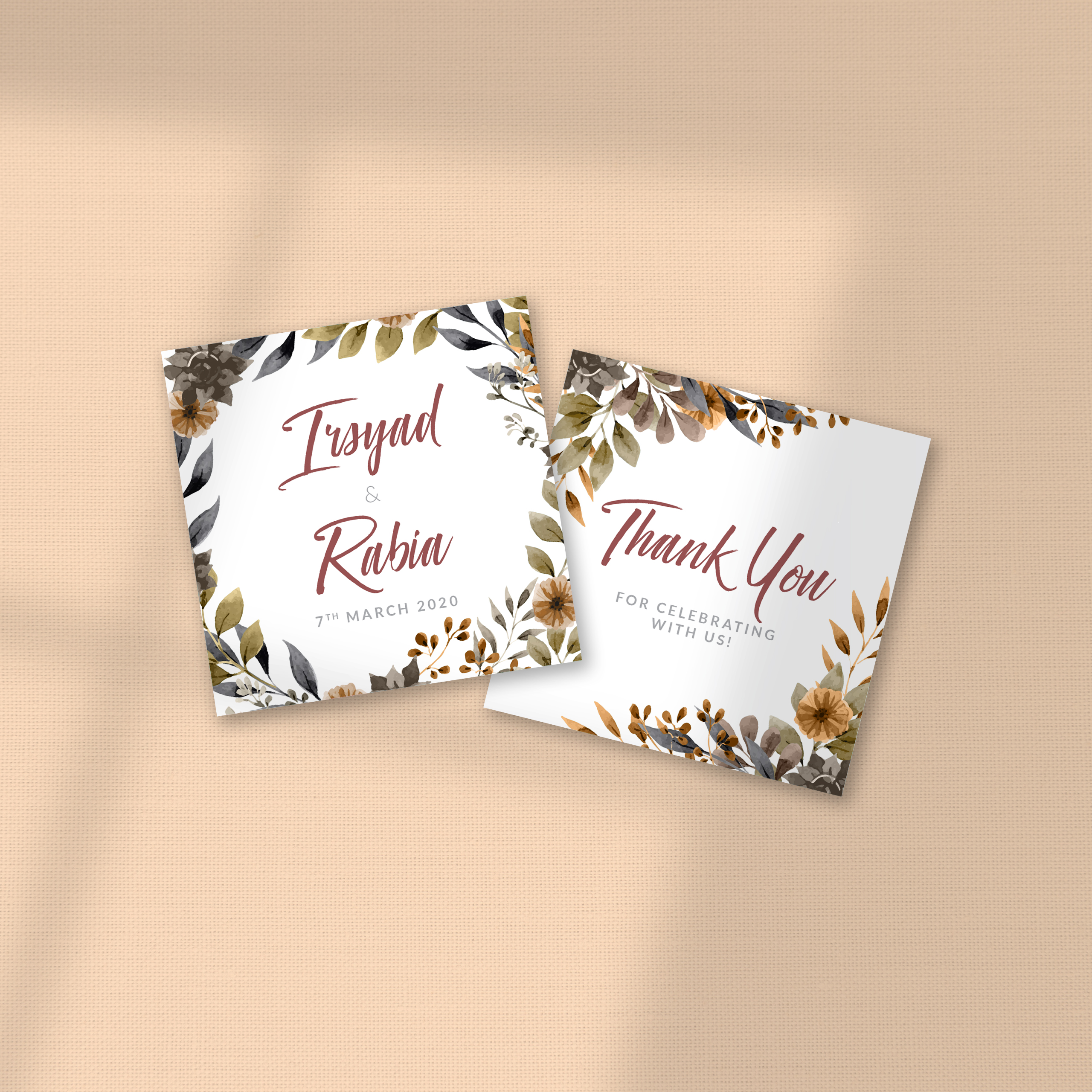 EUCALYPTUS WREATH WEDDING FAVOR STICKER/ TAG 