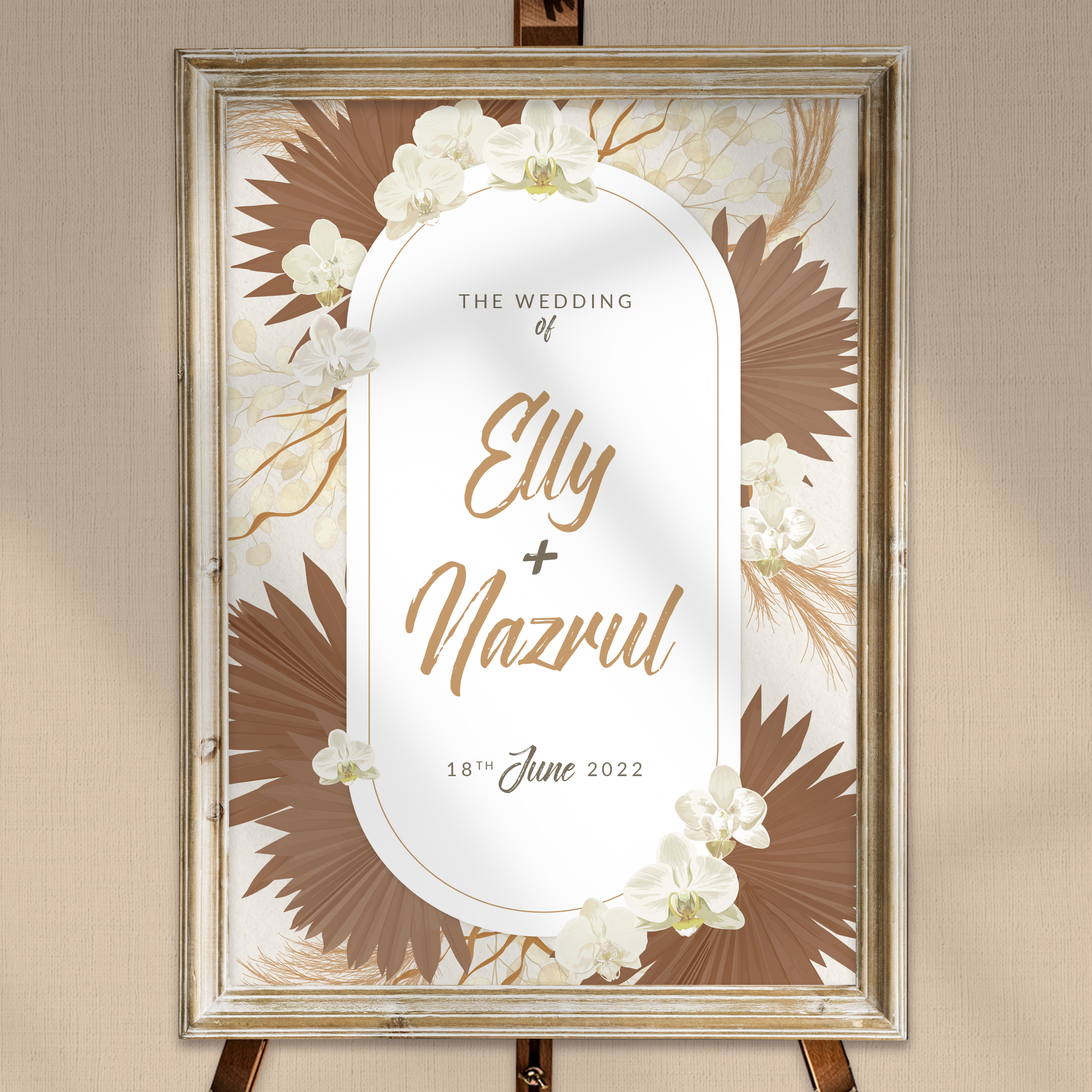 NEW!!! ROMANTIC PAMPAS WEDDING WELCOME BOARD