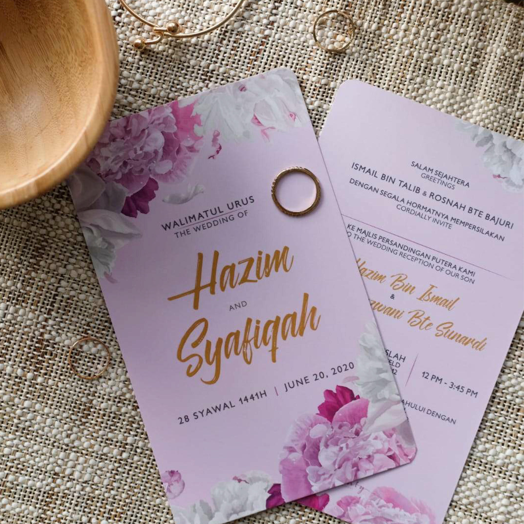 Lilac Peony Blooms Wedding Invitations | SG Wedding Invitations
