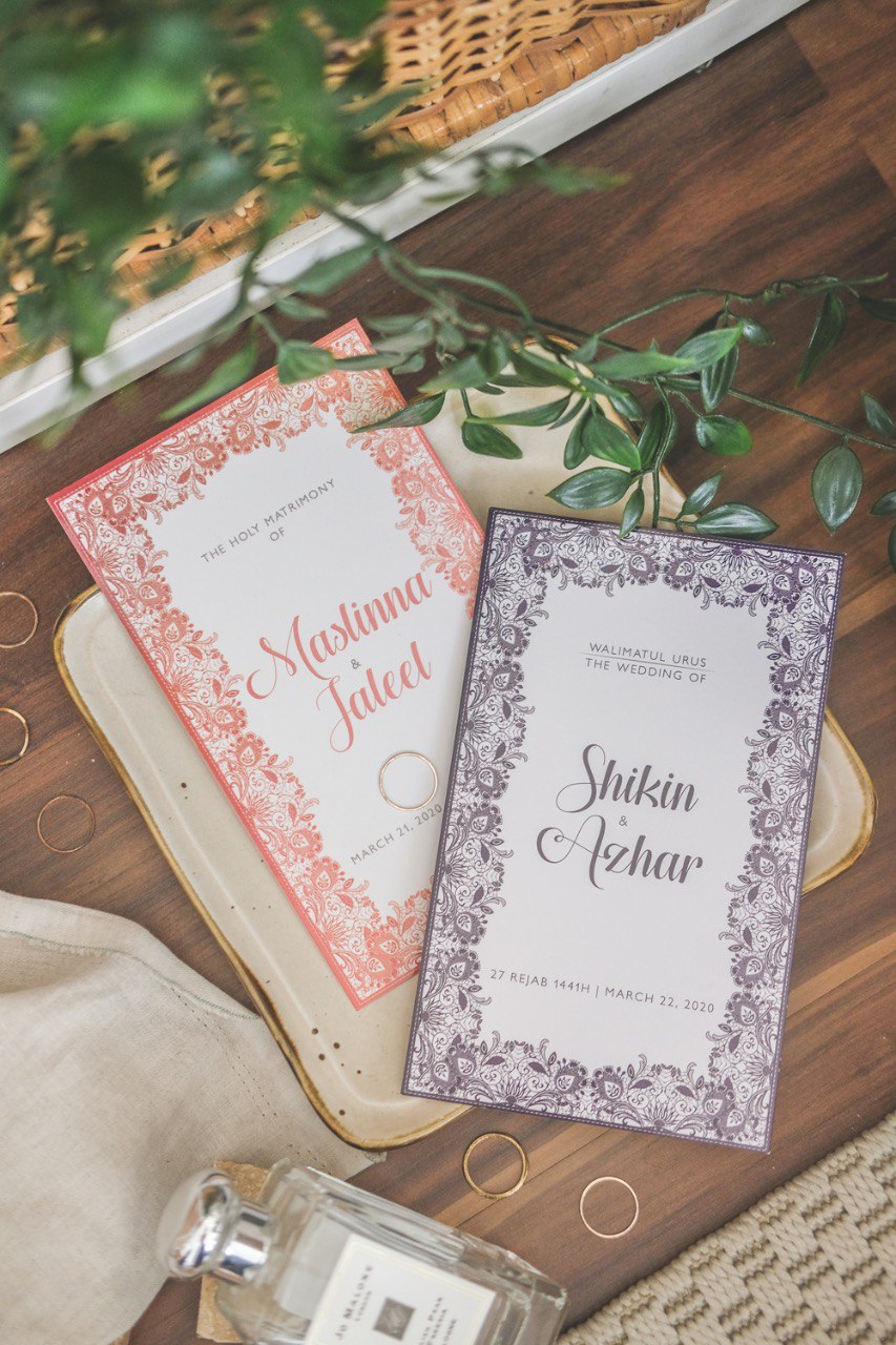 Romantic Purple Lace Wedding Invitations | Wedding Card SG