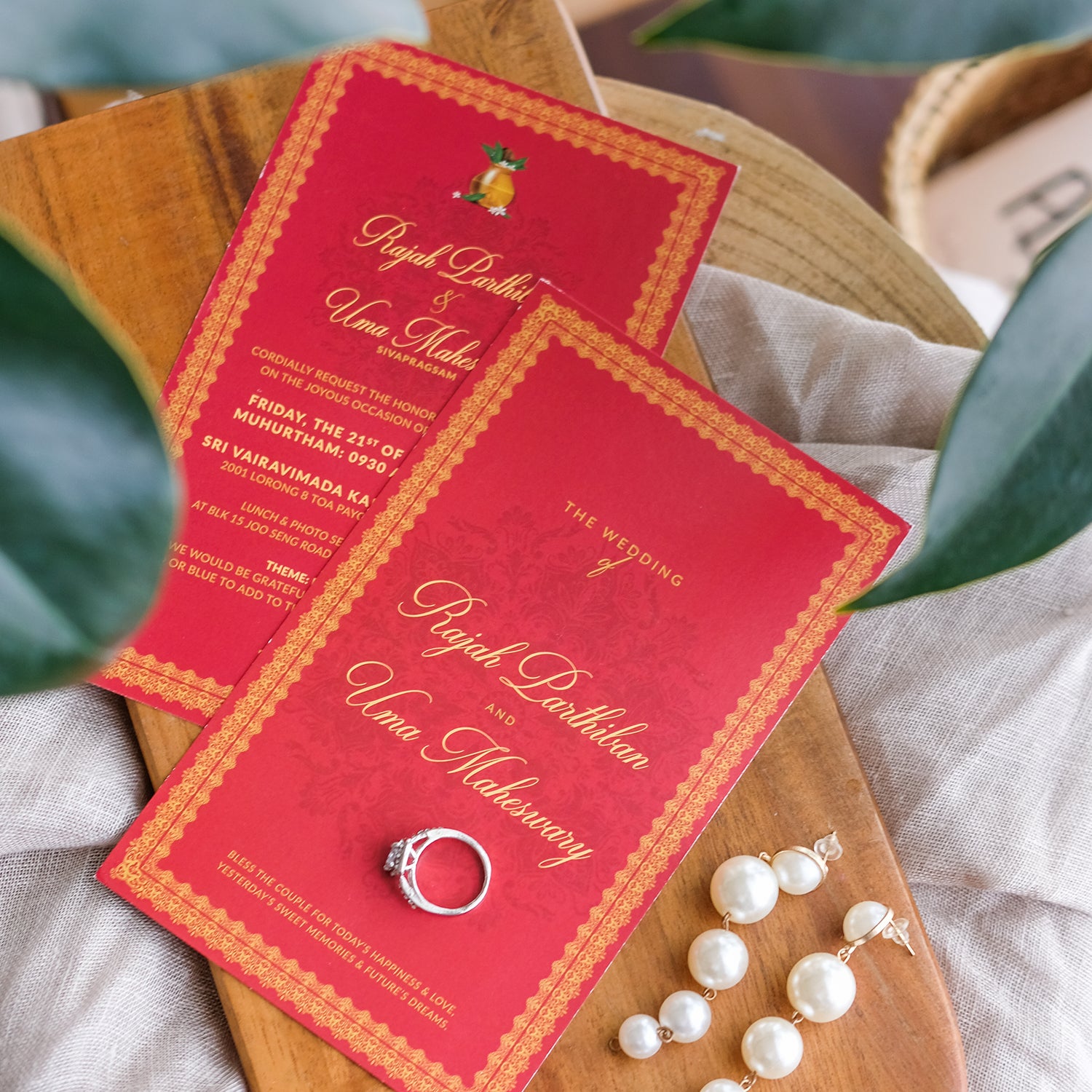 Classic Red Indian Wedding Invitations | Kad Kahwin Singapore