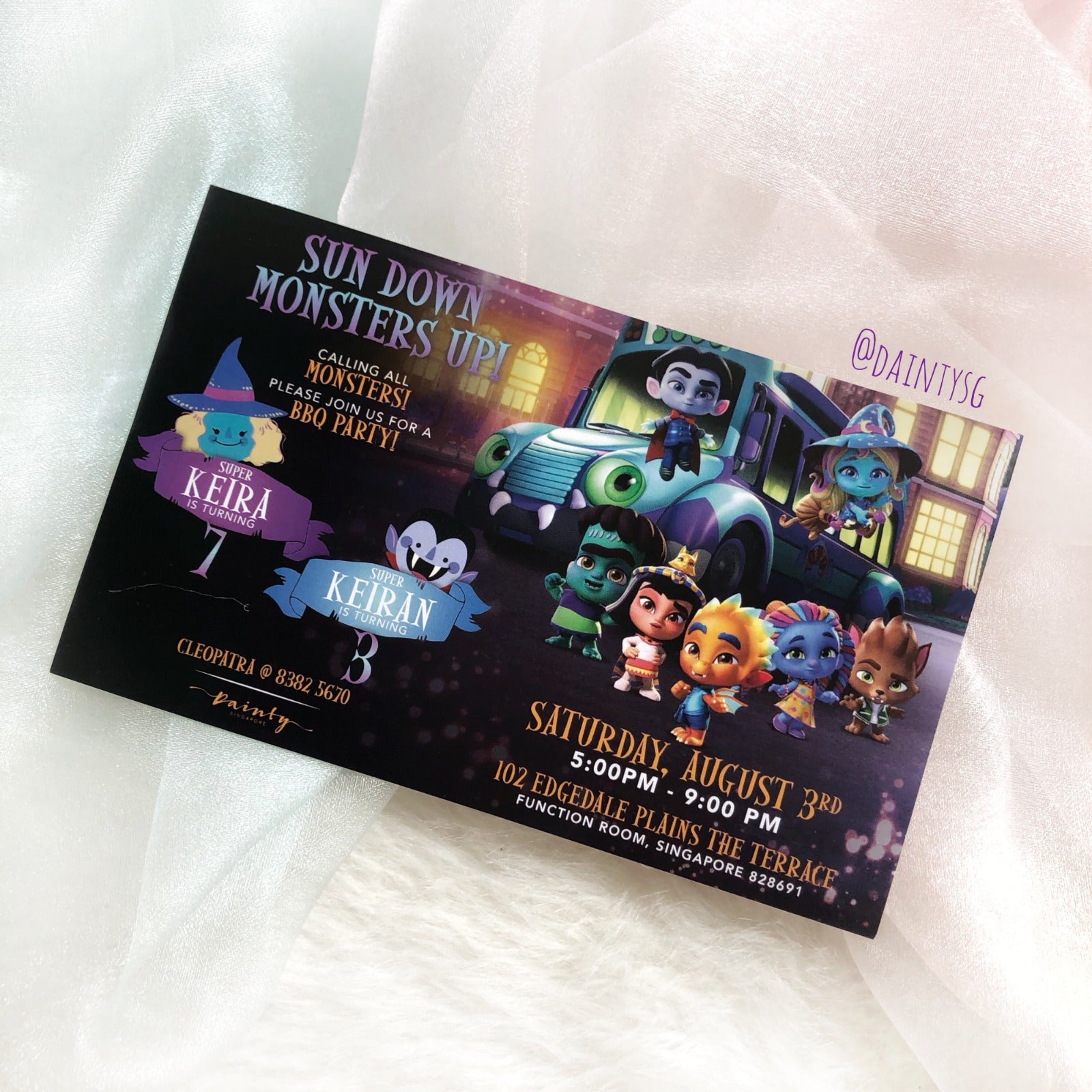 Super Monsters Birthday Invitations. THEORY OF TWO STUDIO is based and shipped from Singapore.