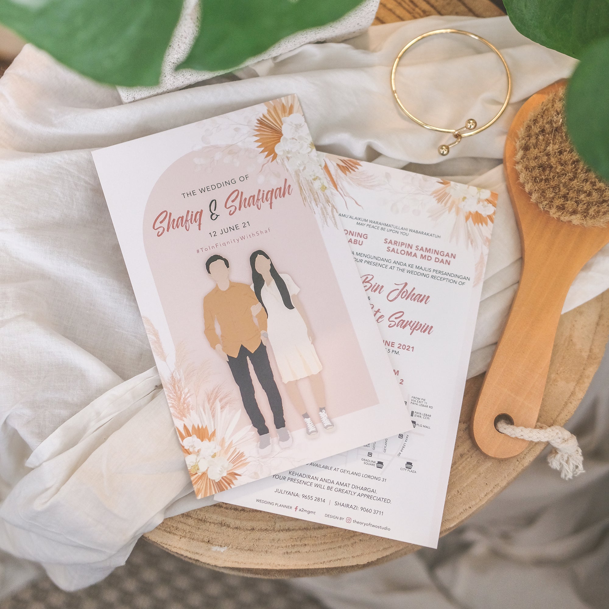 Bohemian Pampas Wedding Invitations | Singapore Wedding Card