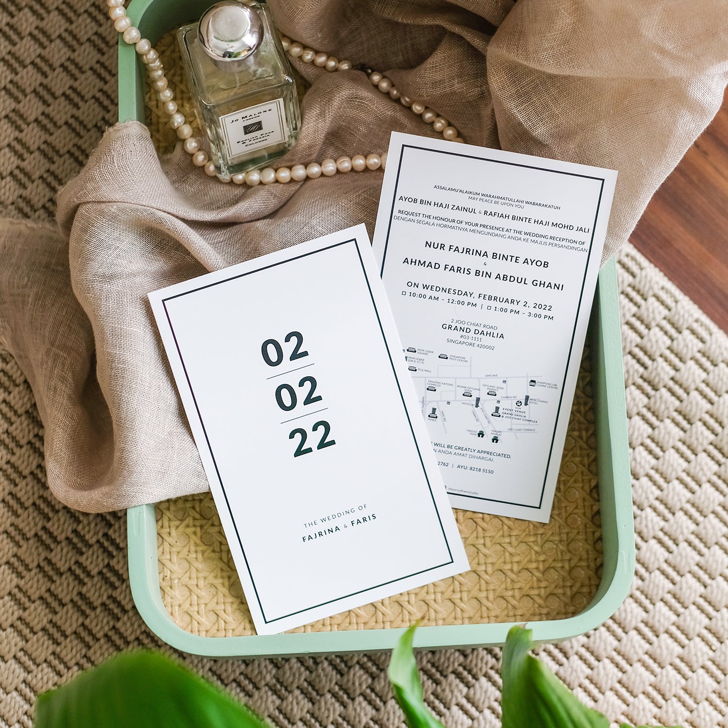 Minimalist Grey Modern Invitations | Affordable Wedding Invitations SG