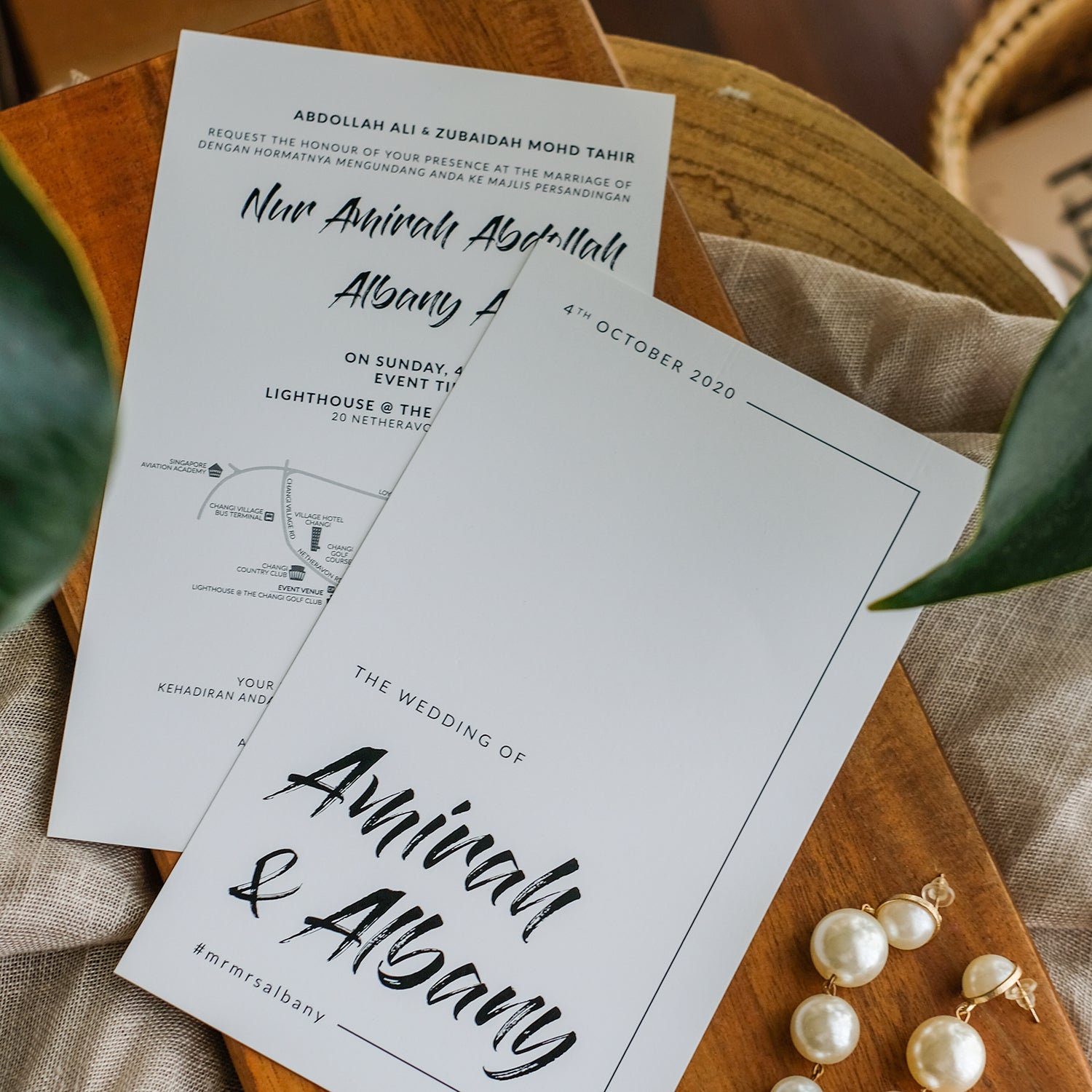 Minimal White Wedding Invitations | Affordable Wedding Card SG