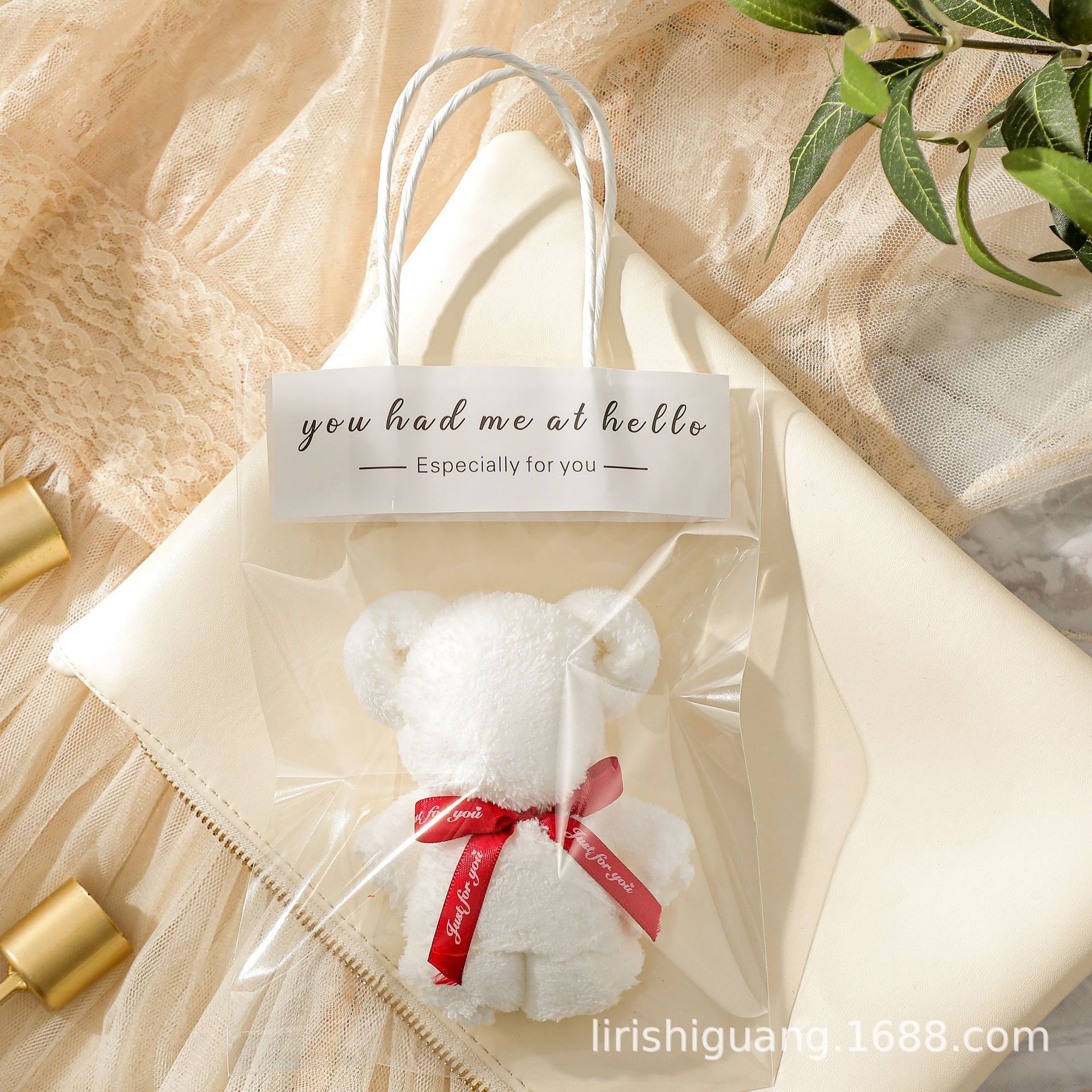 Hand made folded handkerchief towel bear for Event corporate gifts