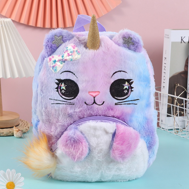 Children's Unicorn Backpack Korea Cute Soft Girl Cartoon School Bag Backpack Girls Plush
