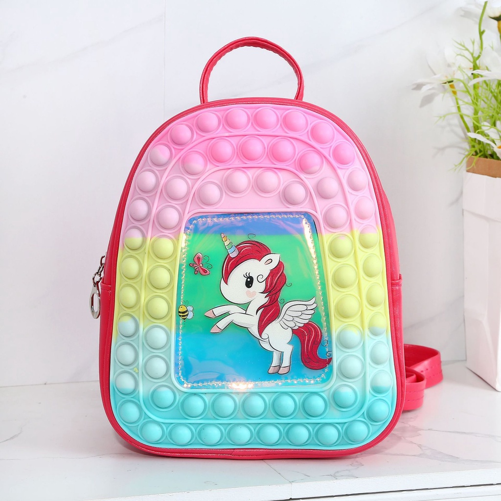 2022 Children's Rodent Pioneer Backpack Unicorn Decompression Puzzle Silicone Bag Wholesale