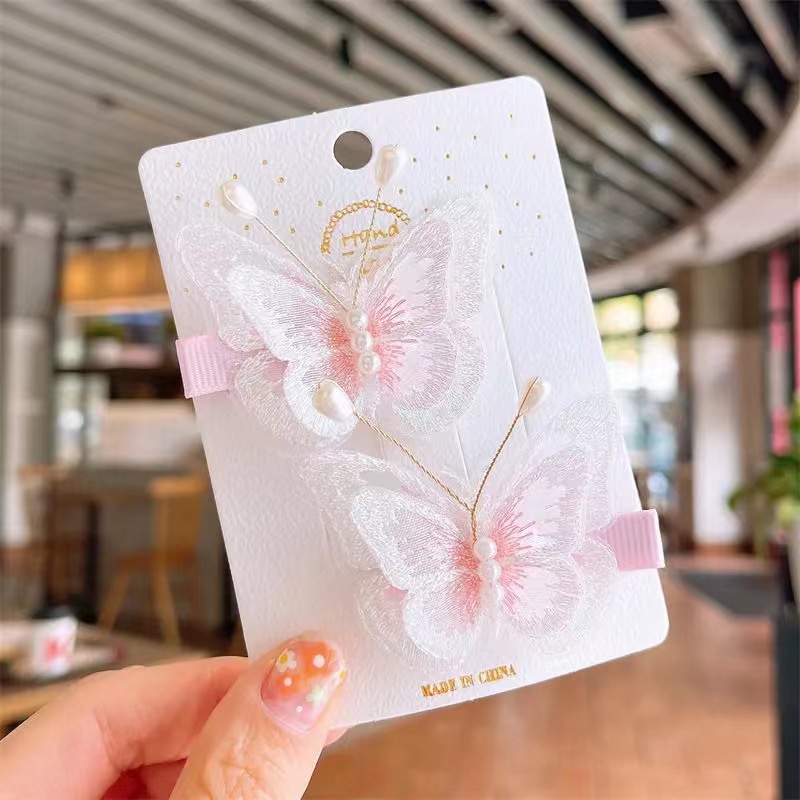 Korean Style Children's super cute  Handmade 3D butterfly hairpin