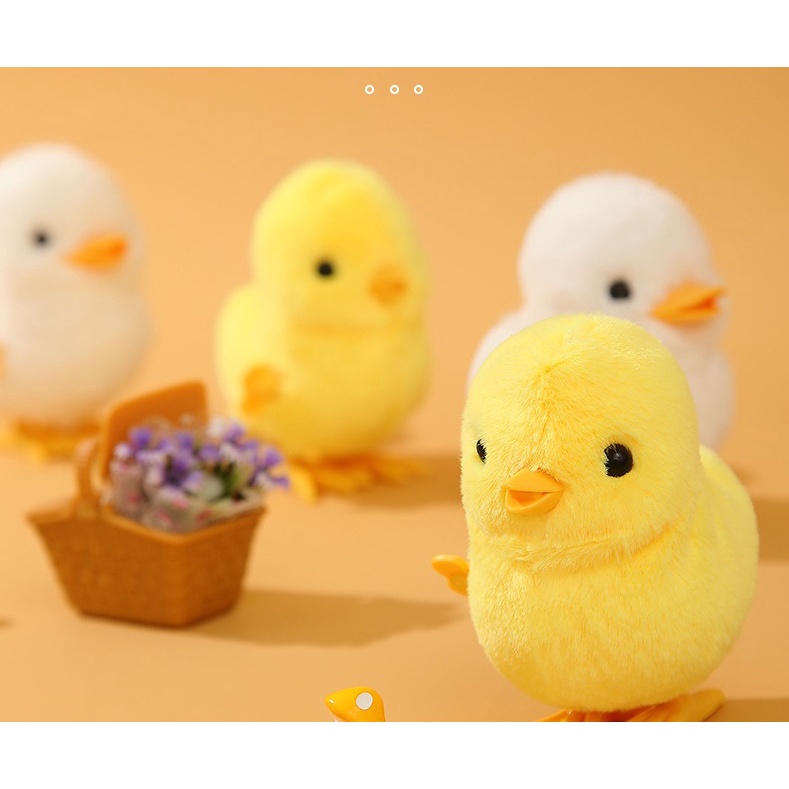 New Arrival Plush Jumping Chicken winding clockwork toy simulation Plush Jumping Duck Chick toy children hot gift