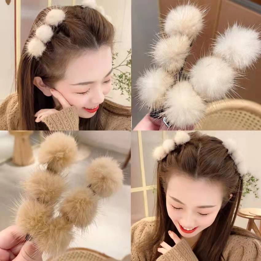 Korean Winter Furball Hair Clip