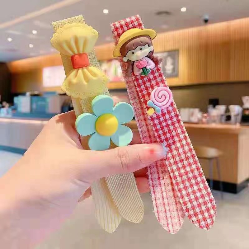 Children's Floral Velcro Hairband with Bow & Daisies