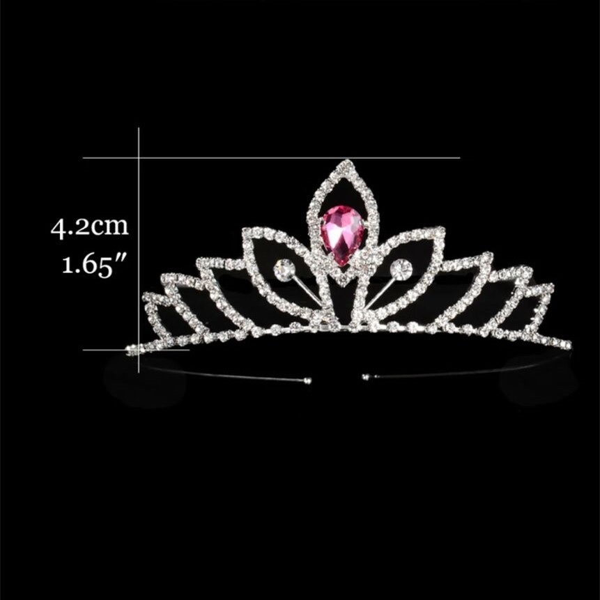 Princess Tiara/Wedding/Hair Accessories/Crown/Gems/Crystal/Gifts/Plain/Colour/Red/Blue/Pink