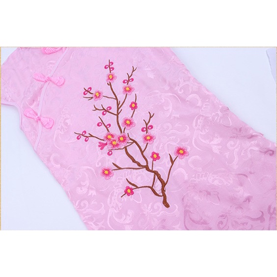 2021 children's Embriodery cheongsam summer and CNY retro western princess dress Chinese style