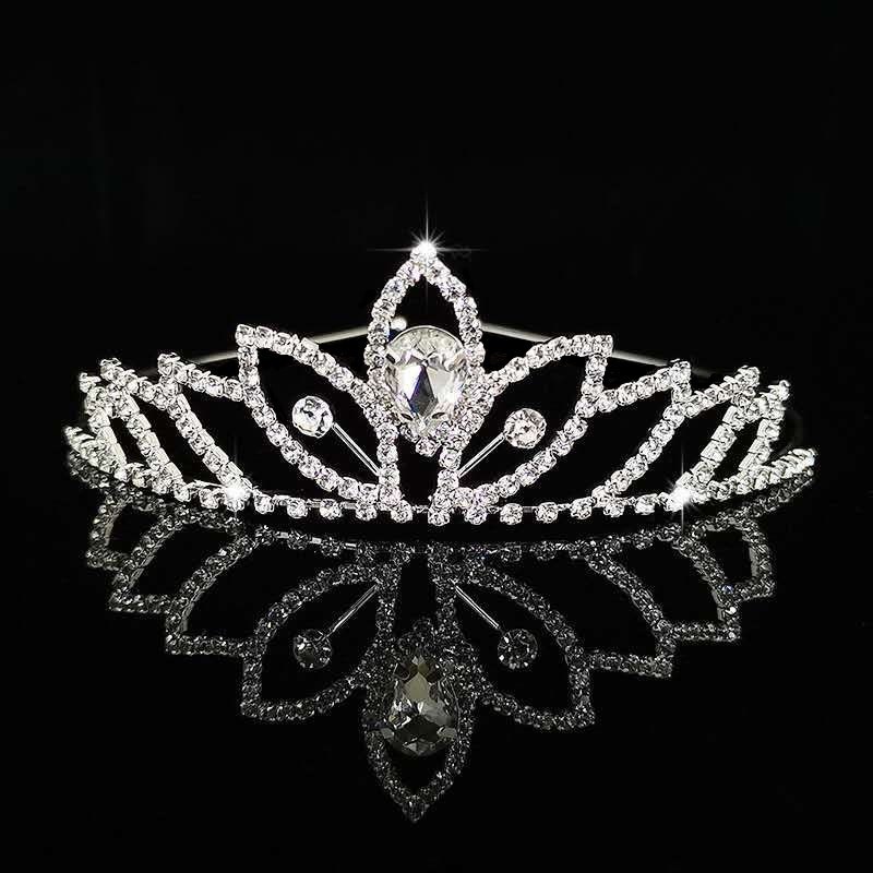 Princess Tiara/Wedding/Hair Accessories/Crown/Gems/Crystal/Gifts/Plain/Colour/Red/Blue/Pink
