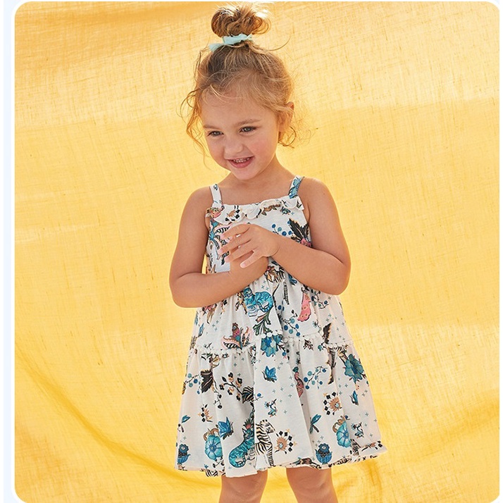 Girl dress European and American children's clothing summer new girls' dress cotton sleeveless
