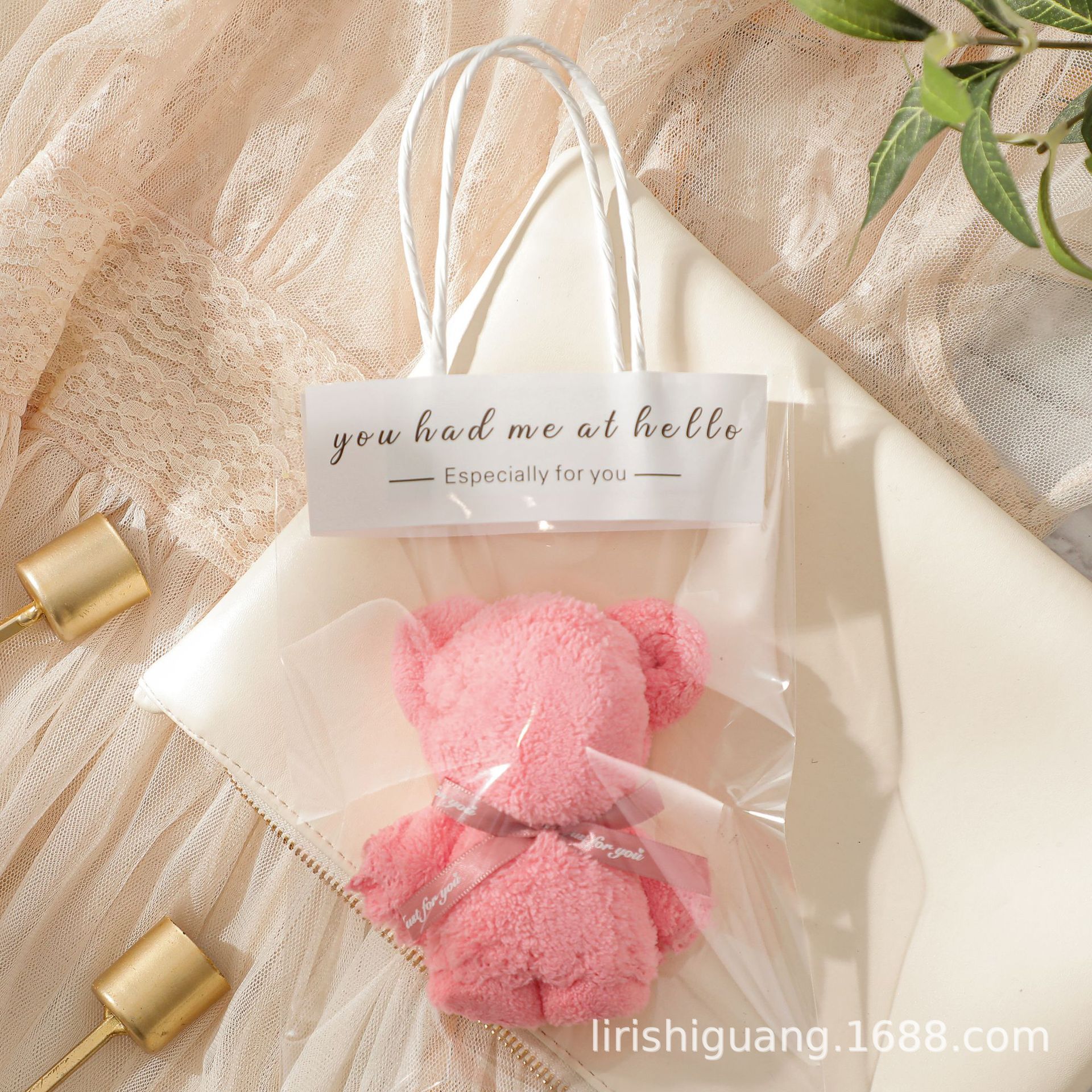 Hand made folded handkerchief towel bear for Event corporate gifts