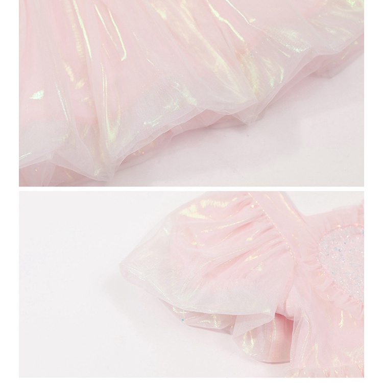 022 Summer Korean Dress Love Bow Dress Children's clothing Western style princess dress skirt