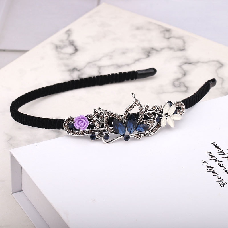 Korean version of rhinestone headband, female fashion headdress, lady, retro palace flower hair accessories,hair Band