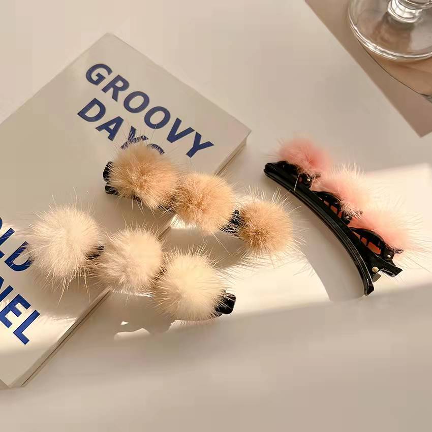 Korean Winter Furball Hair Clip