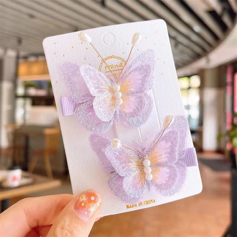 Korean Style Children's super cute  Handmade 3D butterfly hairpin