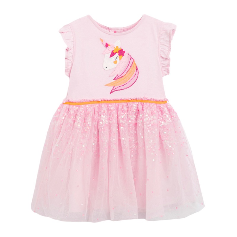 Girl dress summer new style European and American children's clothing cotton children's skirt cartoon Unicorn