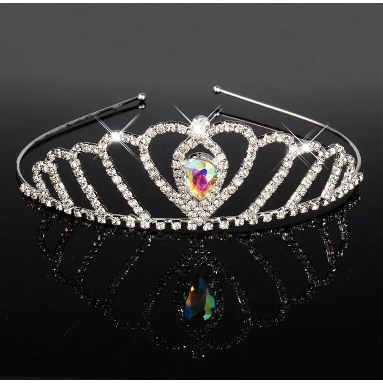 Princess Tiara/Wedding/Hair Accessories/Crown/Gems/Crystal/Gifts/Plain/Colour/Red/Blue/Pink