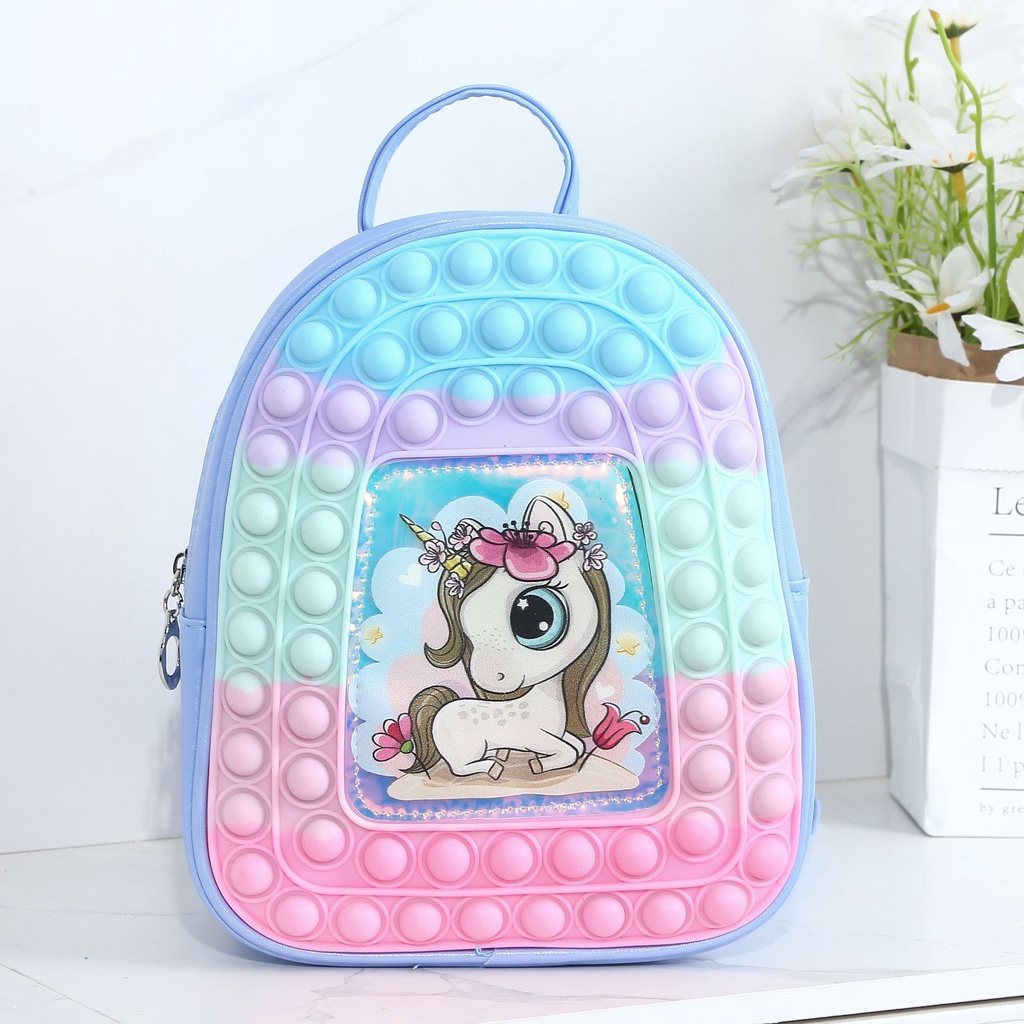 2022 Children's Rodent Pioneer Backpack Unicorn Decompression Puzzle Silicone Bag Wholesale