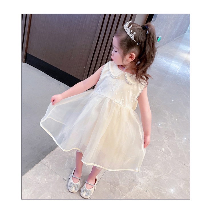 2022 Summer Korean Love bow backless dress children's clothing Western style princess dress skirt