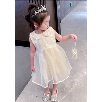 2022 Summer Korean Love bow backless dress children's clothing Western style princess dress skirt