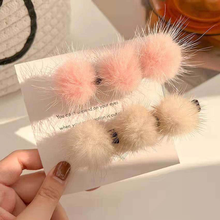 Korean Winter Furball Hair Clip