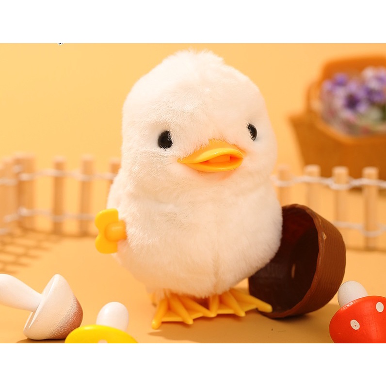 New Arrival Plush Jumping Chicken winding clockwork toy simulation Plush Jumping Duck Chick toy children hot gift