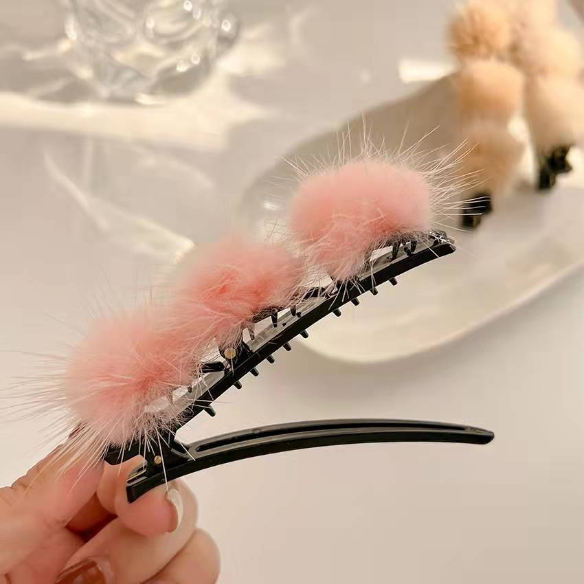 Korean Winter Furball Hair Clip
